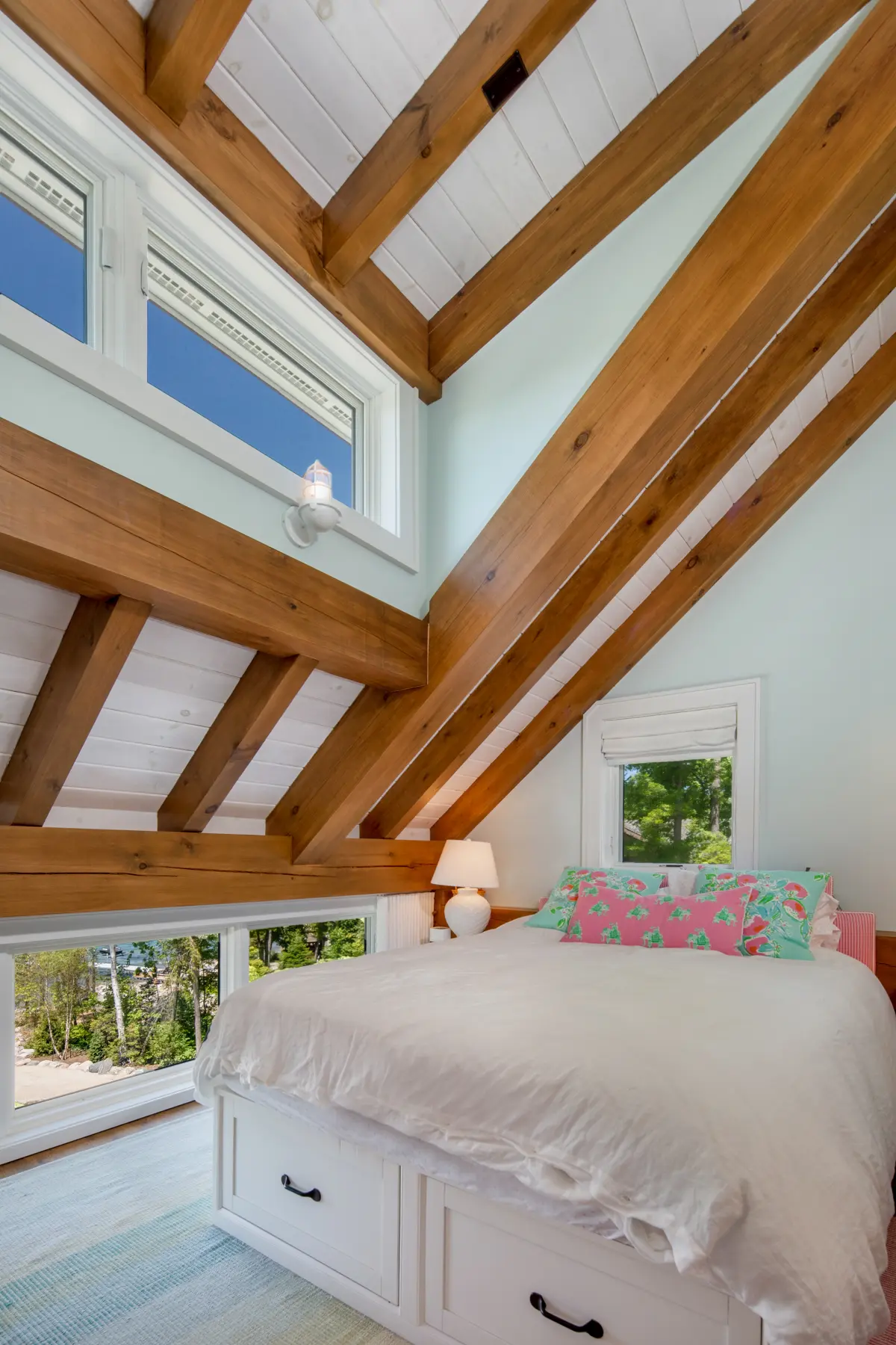 Normerica Timber Homes Timber Frame Portfolio Beachside Bliss Interior Girl Bedroom Loft