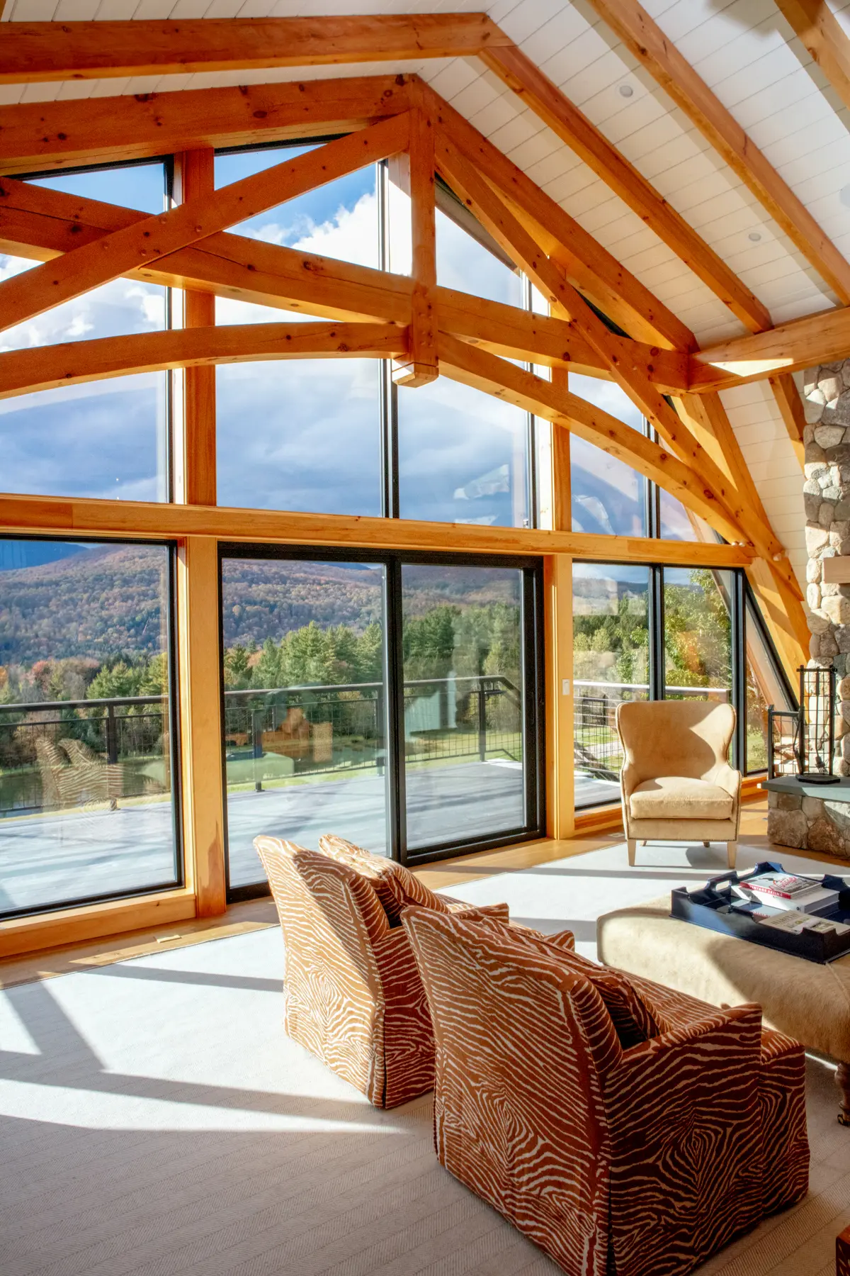 Timber Frame Barn House Interior Window View Normerica Timber Homes