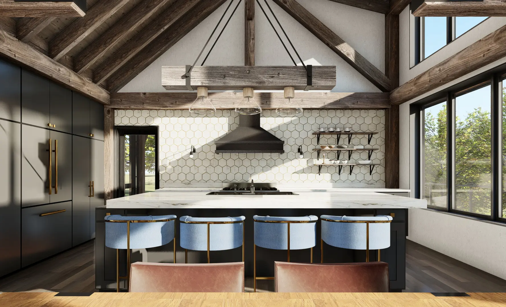 10 Normerica Timber Frames House Plan The Redstone Interior Kitchen