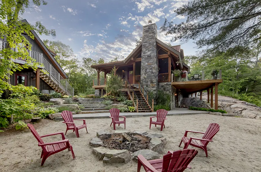 13 Normerica Timber Frame Exterior Cottage Outdoor Living Firepit