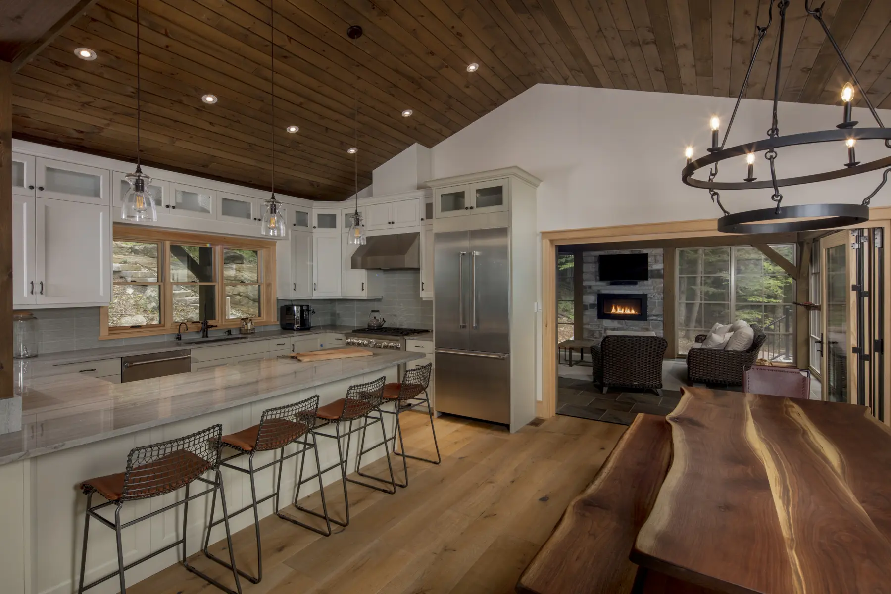 13 Normerica Timber Frame Interior Cottage Kitchen Dining Room