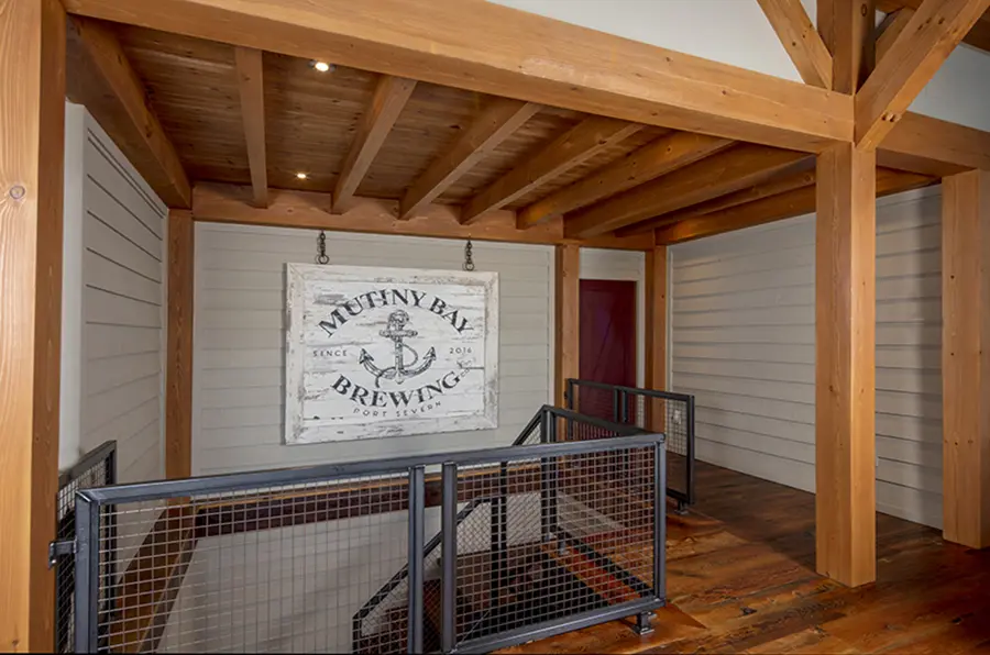 18 Normerica Timber Frame Interior Cottage Hallway Metal Stairs Modern