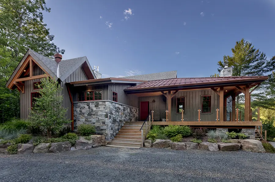 3 Normerica Timber Frame Exterior Cottage Front View Porch
