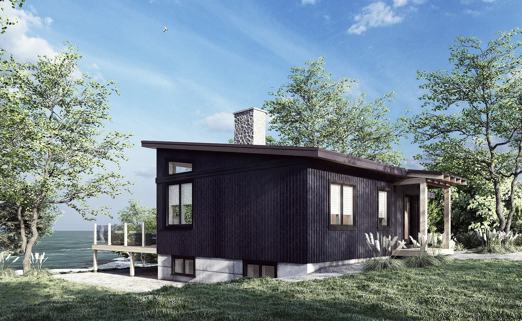 3 Normerica Timber Frames House Plan The Laurentian Exterior Side