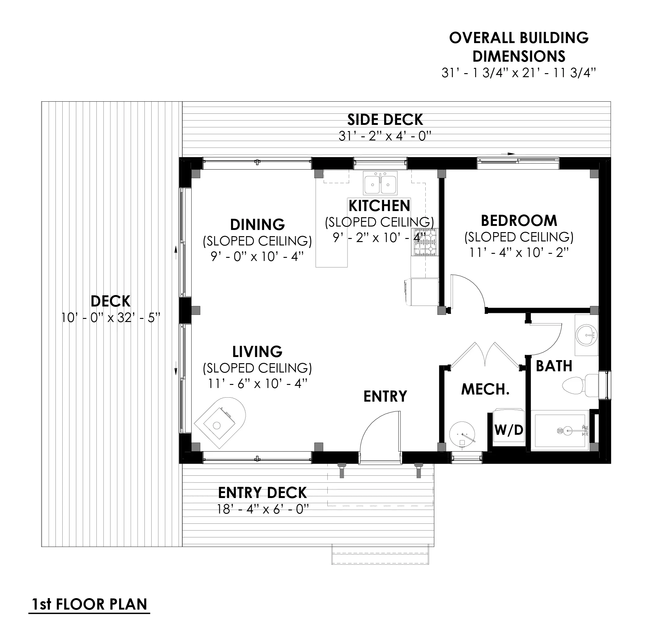 Bunkie Cabin Mono Slope Roof House Plans The Buckhorn 4133 Floor Plans First Floor Normerica Timber Homes