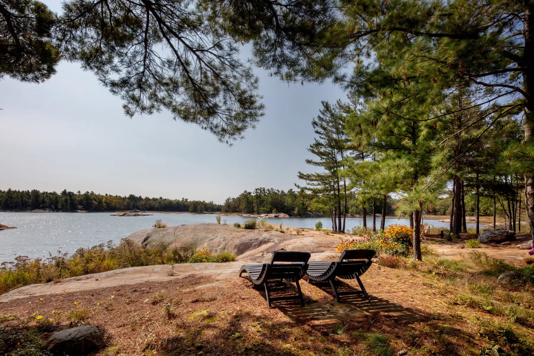 Georgian Bay Cottage Exterior Lake View by the Shore Normerica Timber Homes