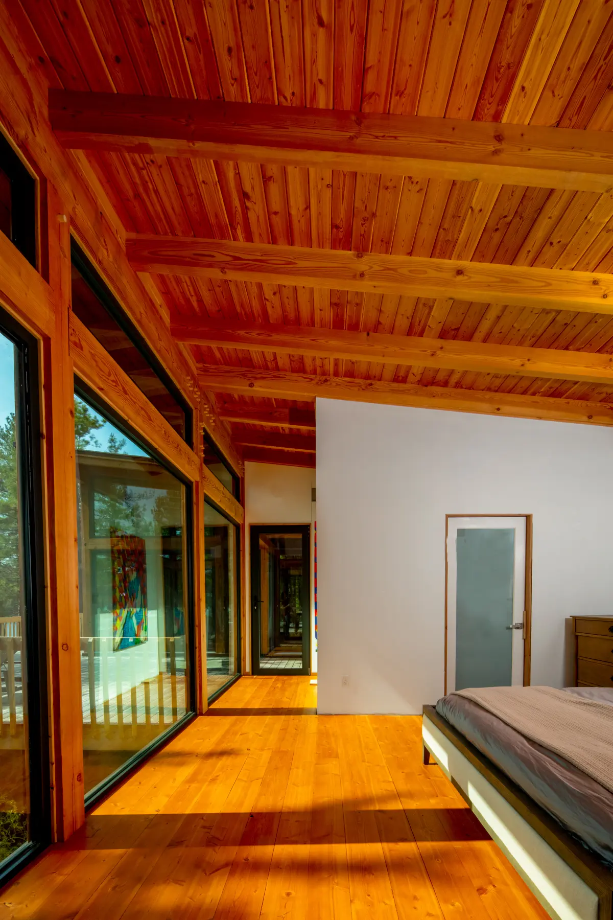 Georgian Bay Cottage Interior Bedroom Hall Normerica Timber Homes