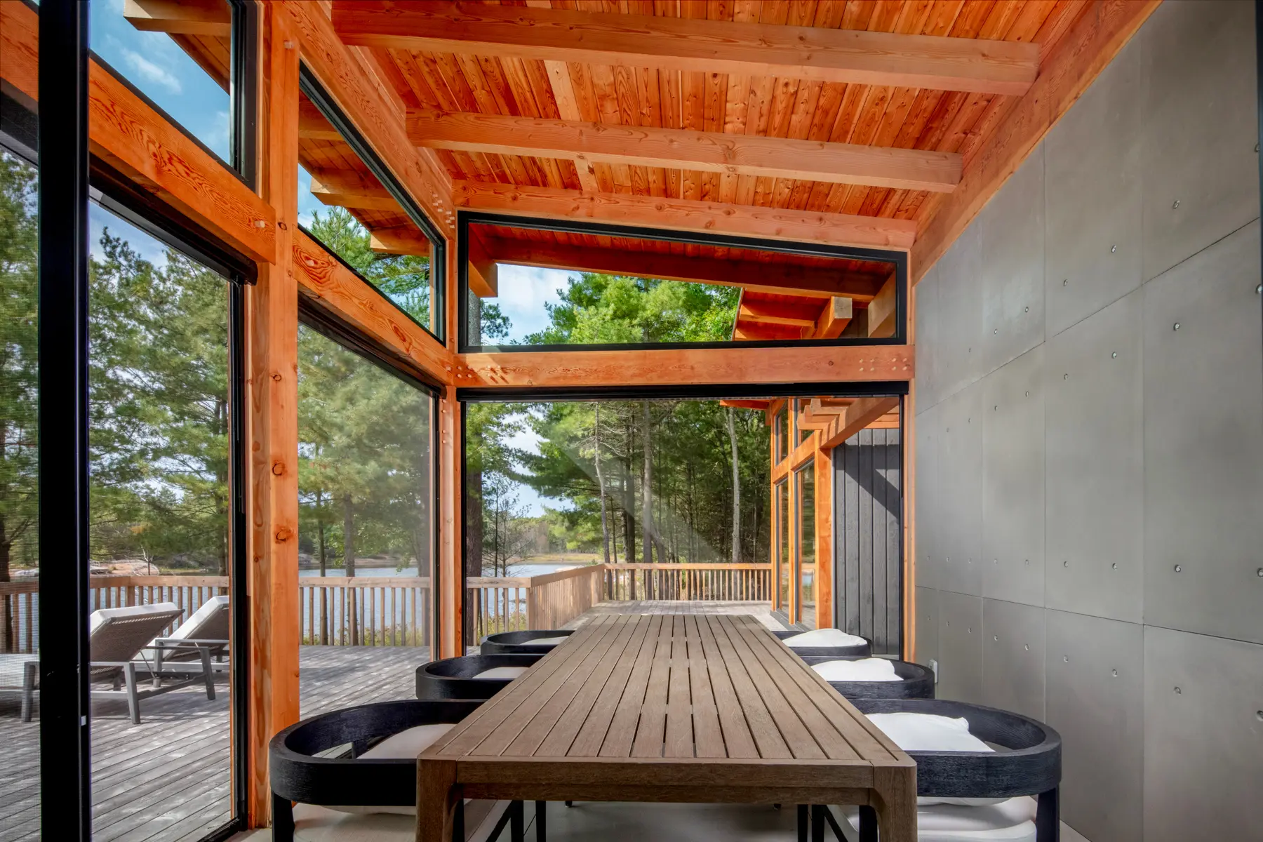 Georgian Bay Cottage Interior Dining Room Normerica Timber Homes