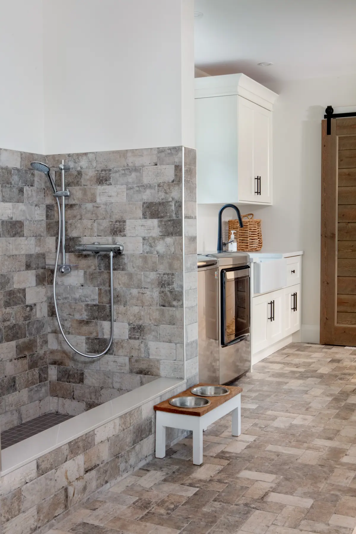 Modern Farmhouse Interior Mudroom Dog Shower Normerica Timber Homes