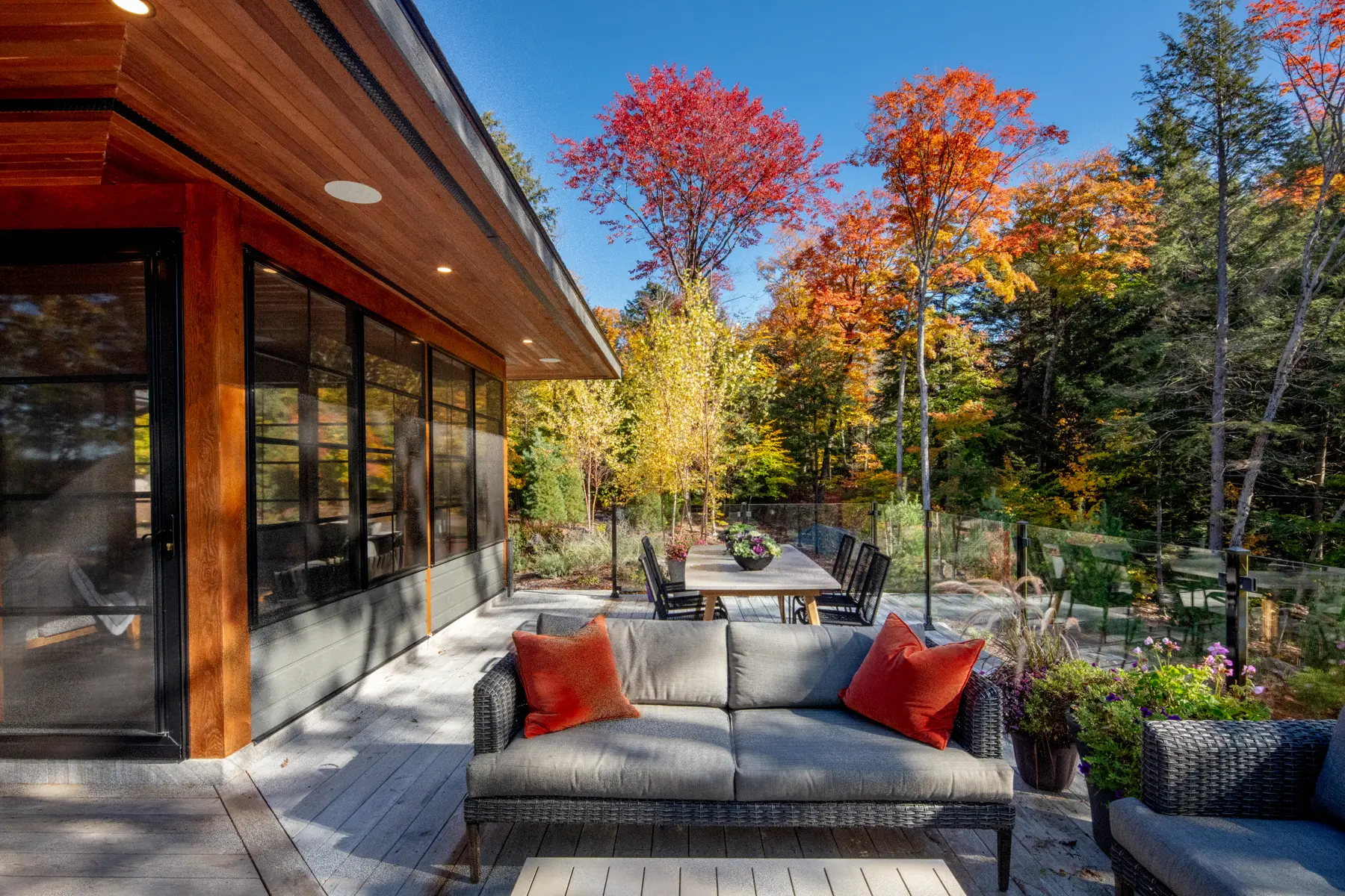 Muskoka Island Cottage Exterior Deck Off Muskoka Room