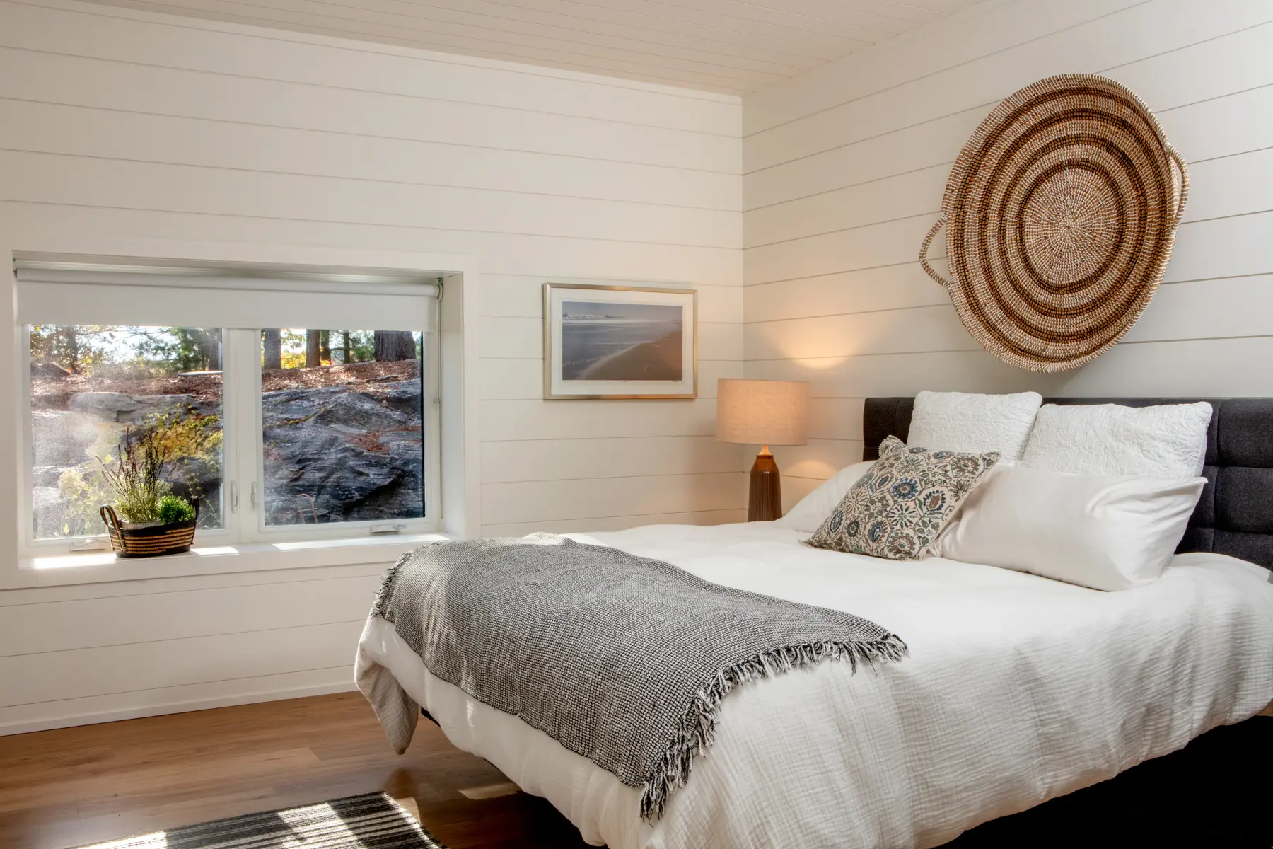 Muskoka Island Cottage Interior Basement Guest Bedroom