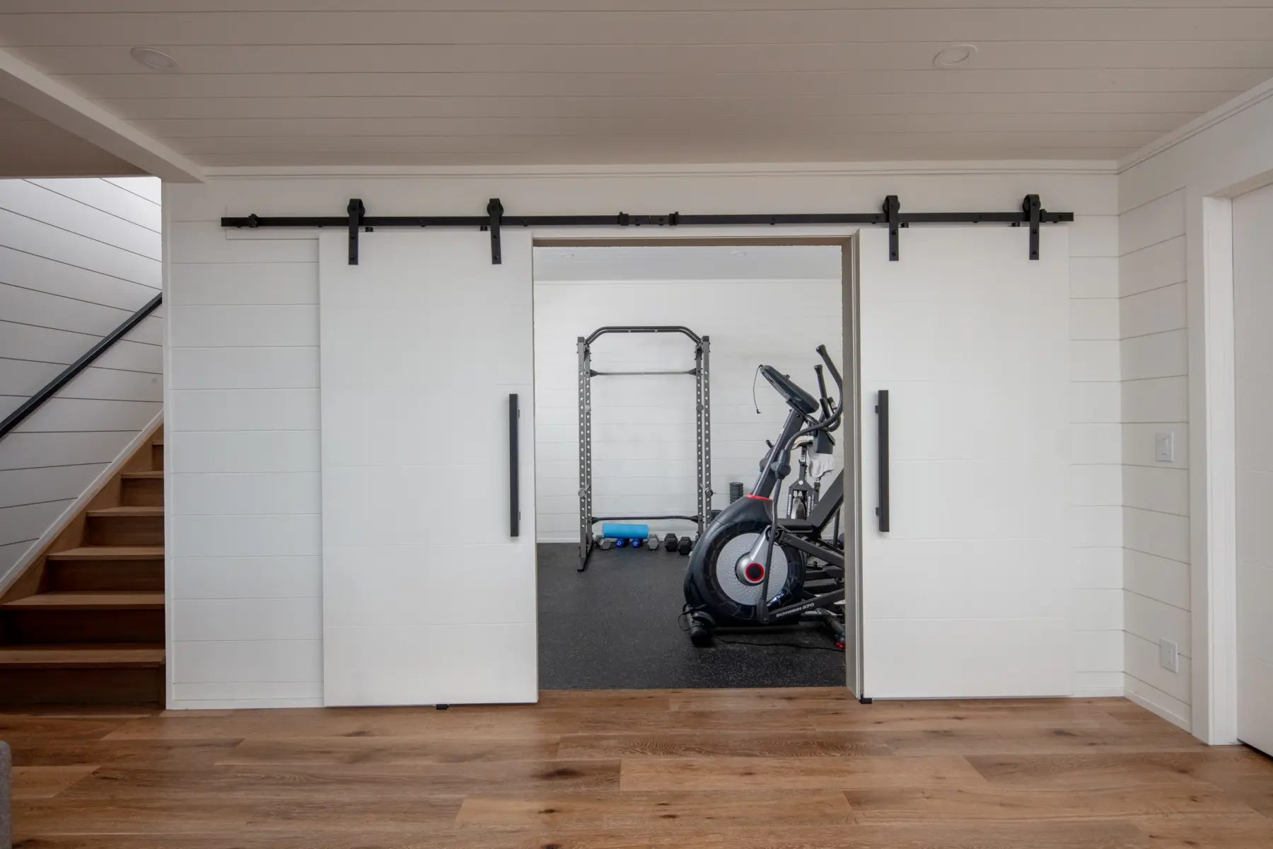 Muskoka Island Cottage Interior Basement Gym Normerica
