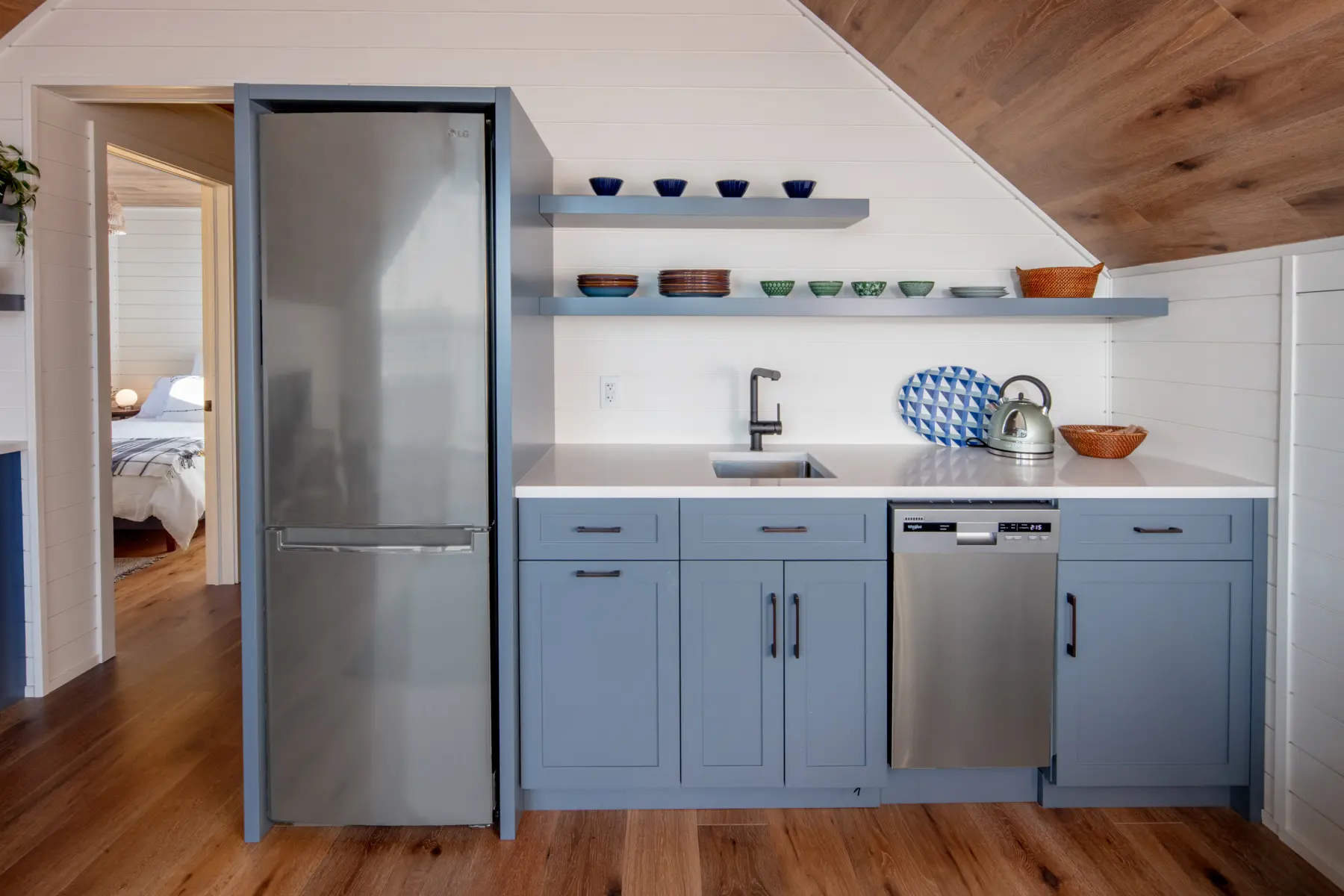 Muskoka Island Cottage Interior Boathouse Guest Suite Kitchen