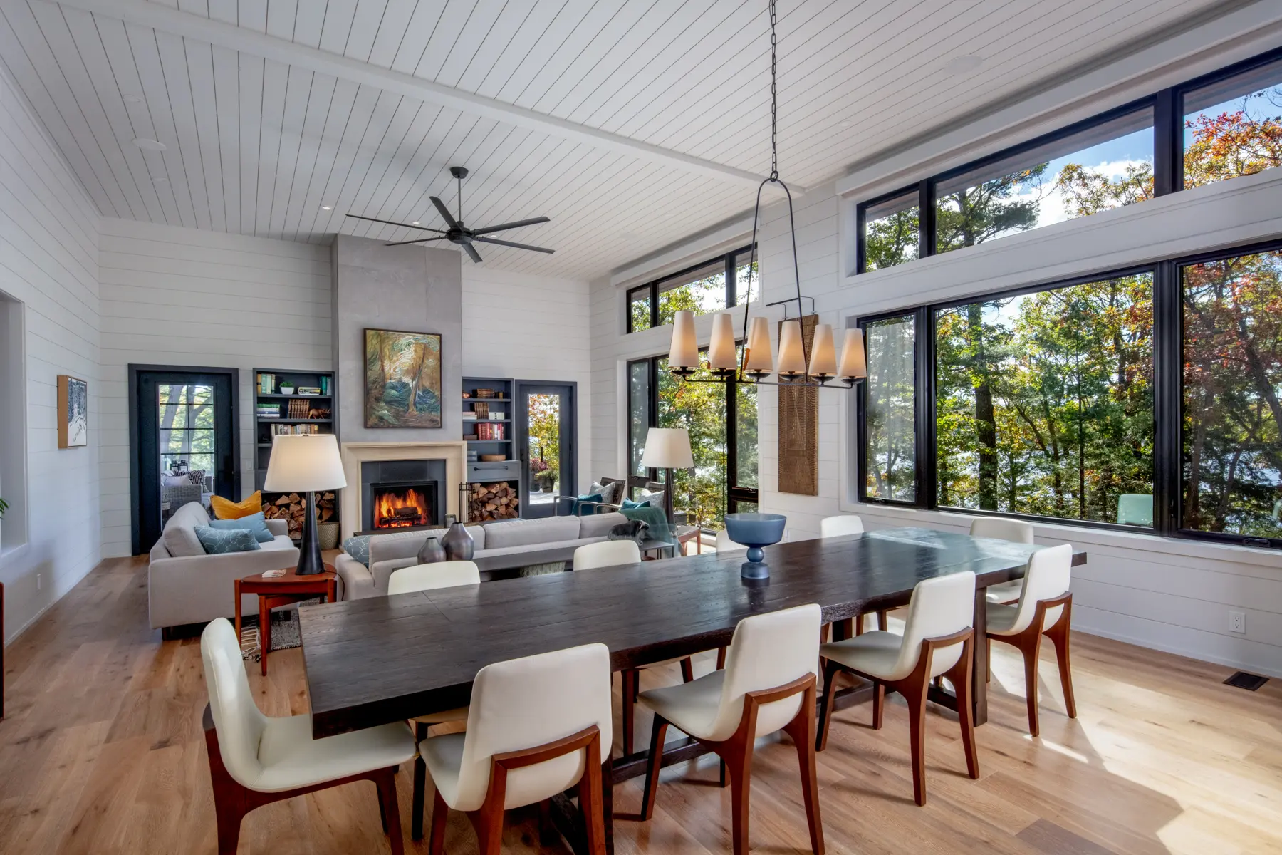 Muskoka Island Cottage Interior Dining Room Normerica Timber