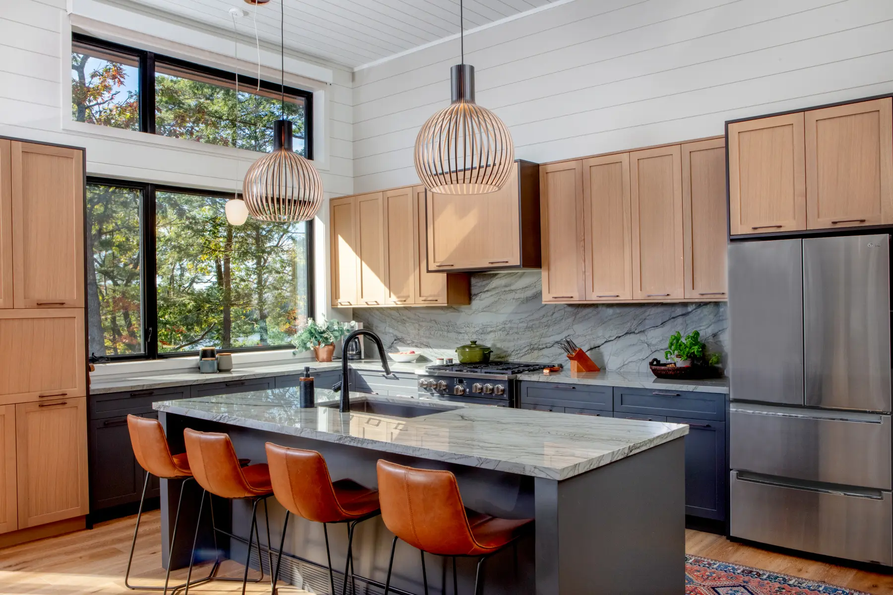 Muskoka Island Cottage Interior Kitchen Window View