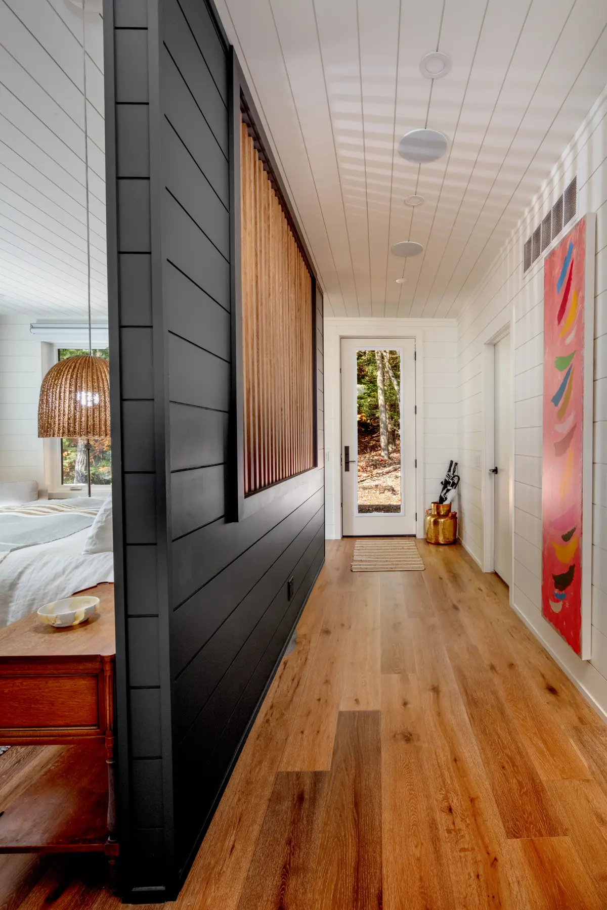 Muskoka Island Cottage Interior Primary Bedroom Hallway