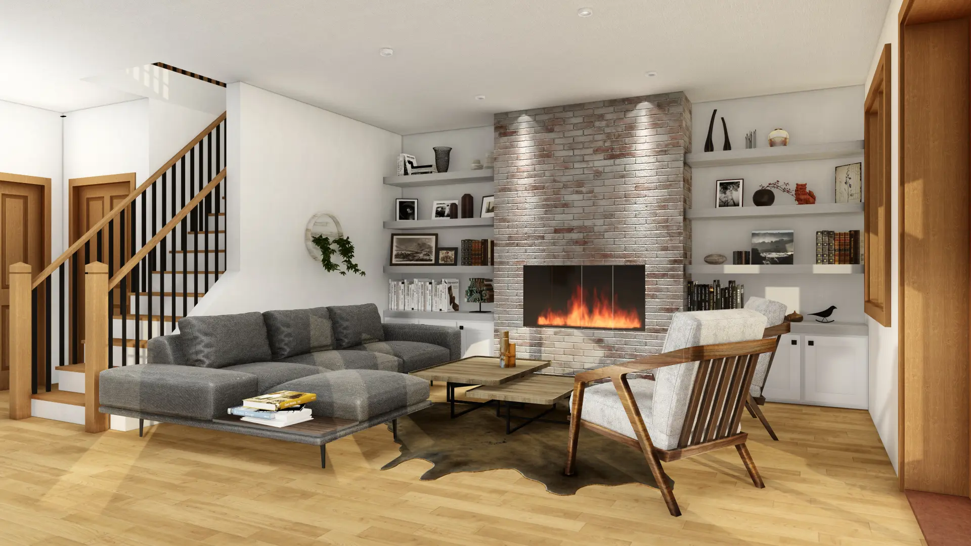 Normerica TImber Homes Timber Frame House Plans The Rouge 3977 Interior Basement Recreation Room