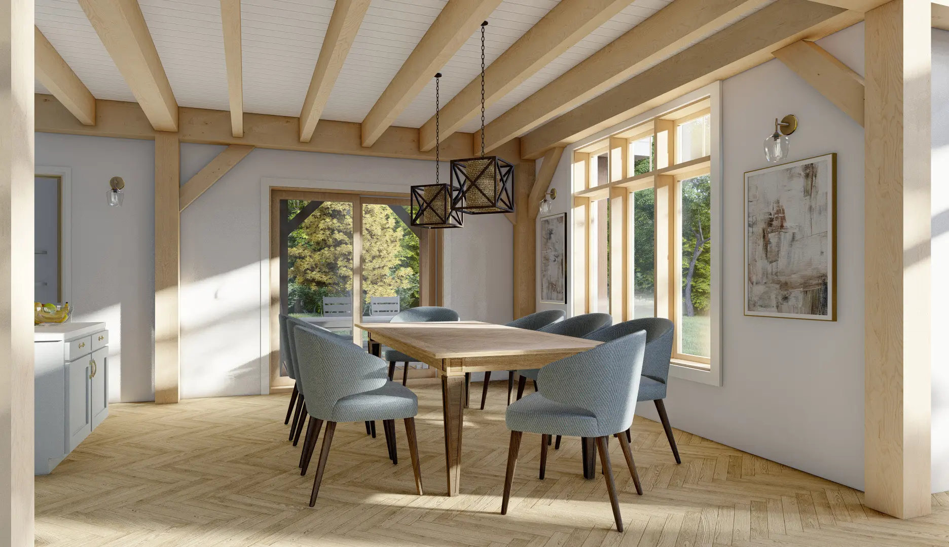 Normerica Timber Homes House Plans The Dufferin 2822 Interior Dining Room