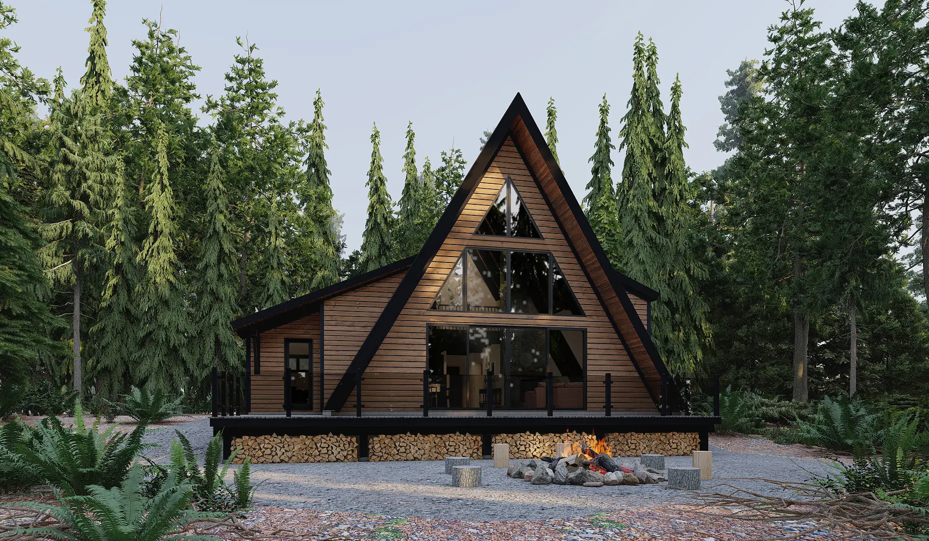 Normerica Timber Homes House Plans The Highland 4100 Exterior Front