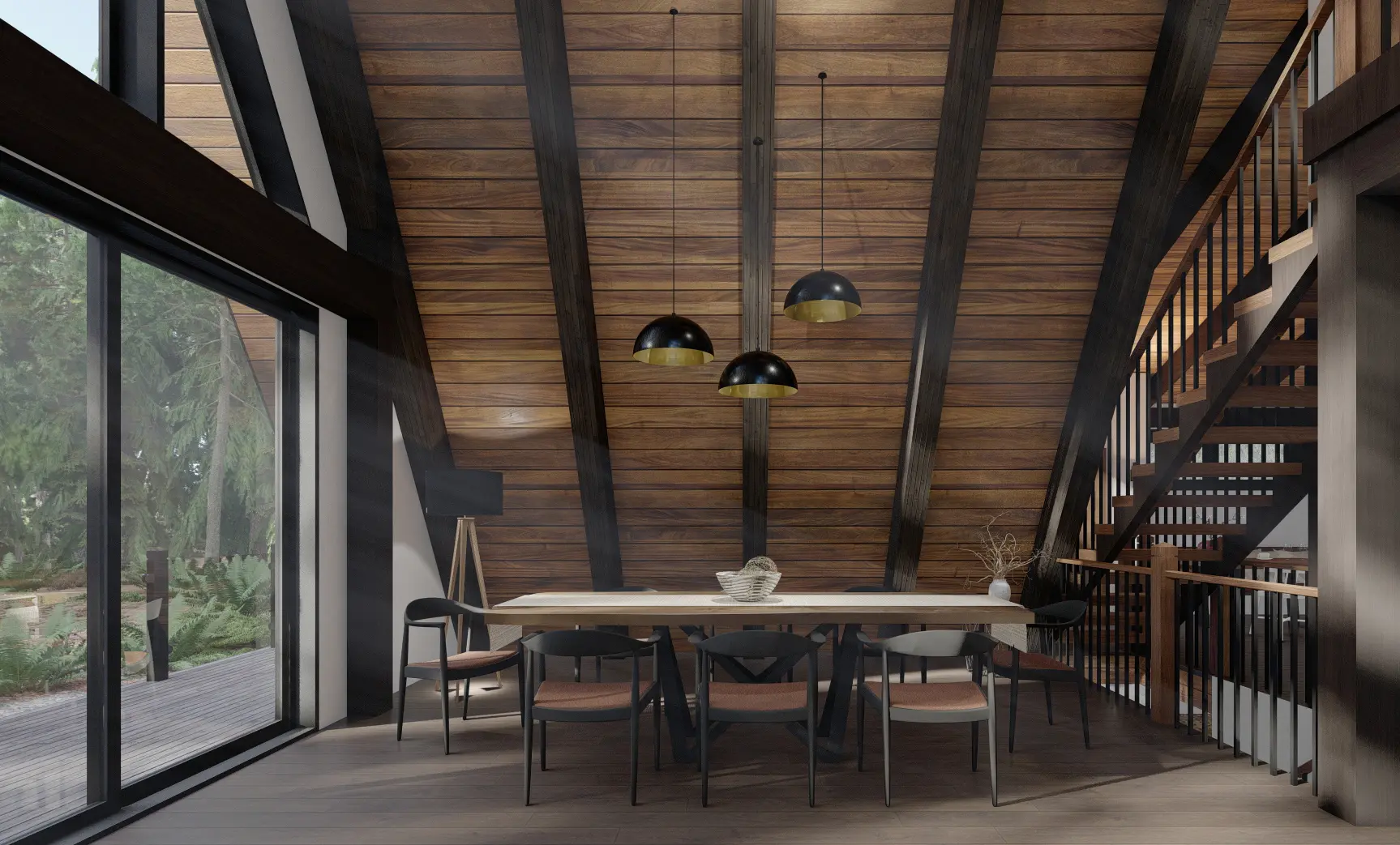 Normerica Timber Homes House Plans The Highland 4100 Interior Dining Room