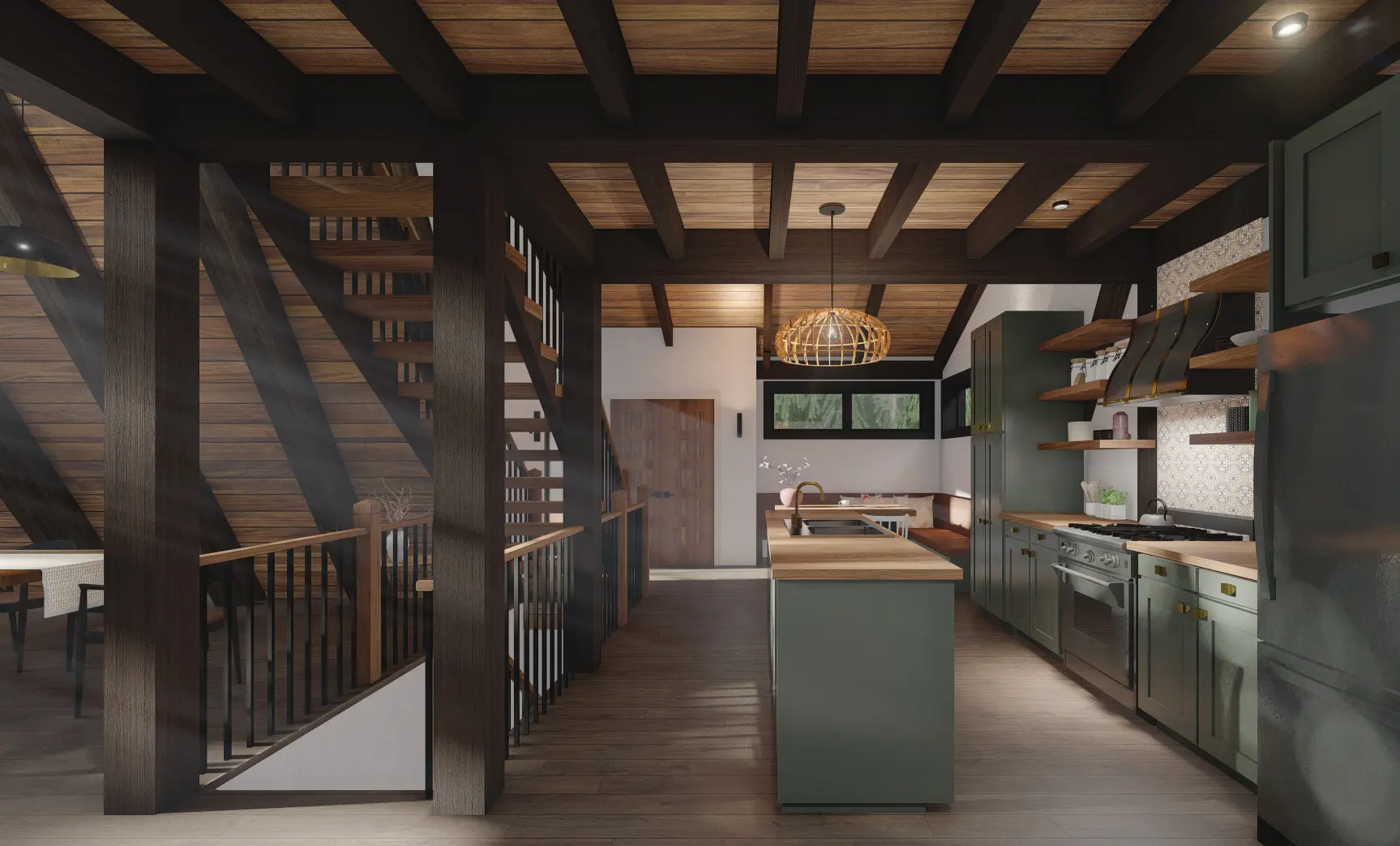 Normerica Timber Homes House Plans The Highland 4100 Interior Kitchen