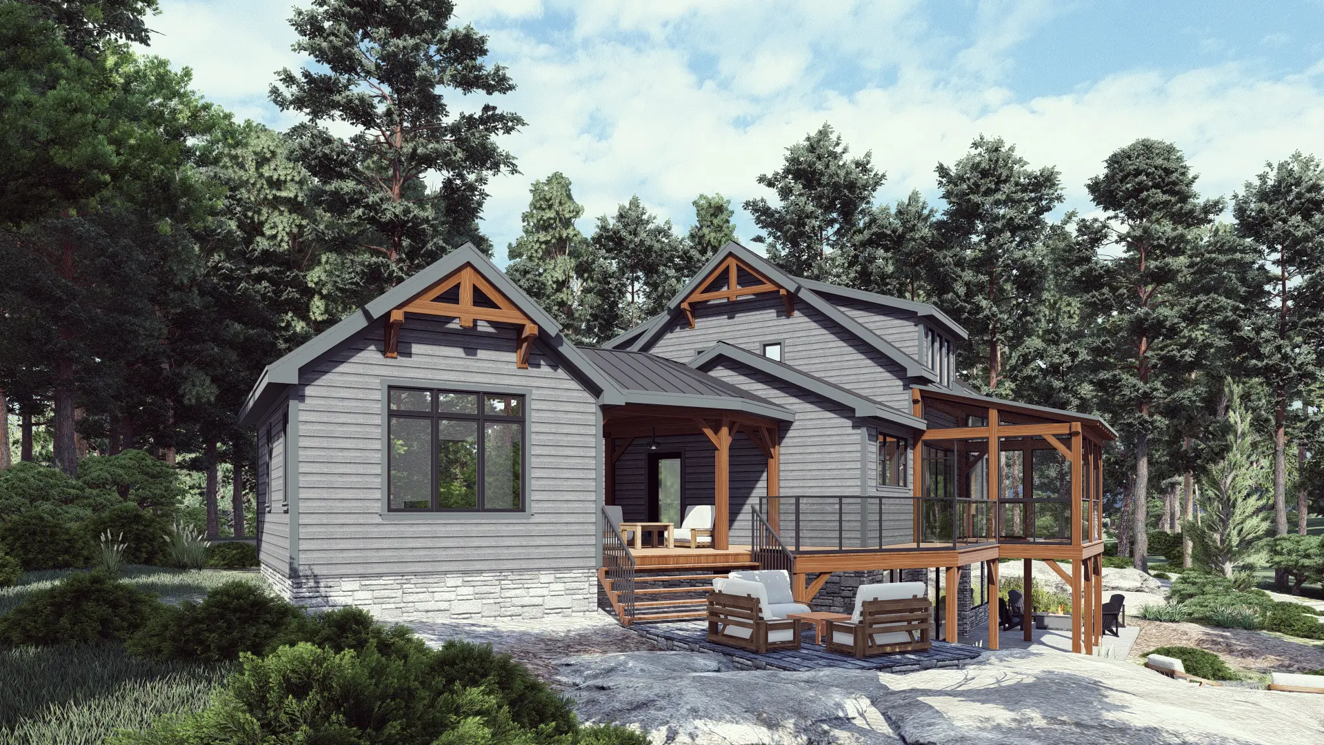 Normerica Timber Homes House Plans The Ranger 3575 Exterior Master Bedroom Cabin