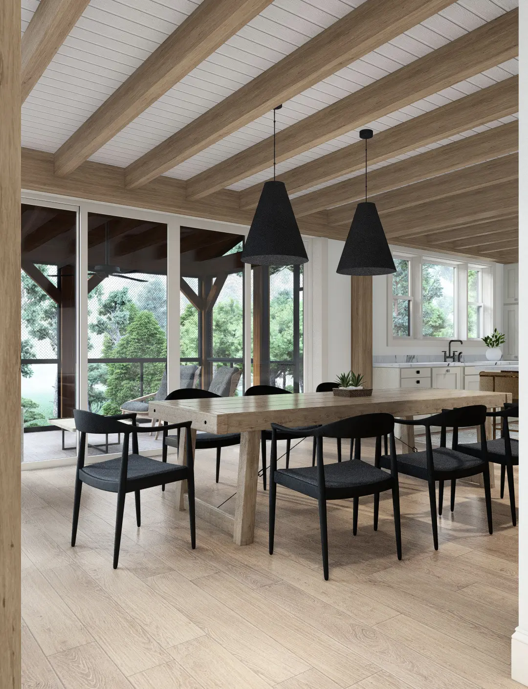 Normerica Timber Homes House Plans The Ranger 3575 Interior Dining Room