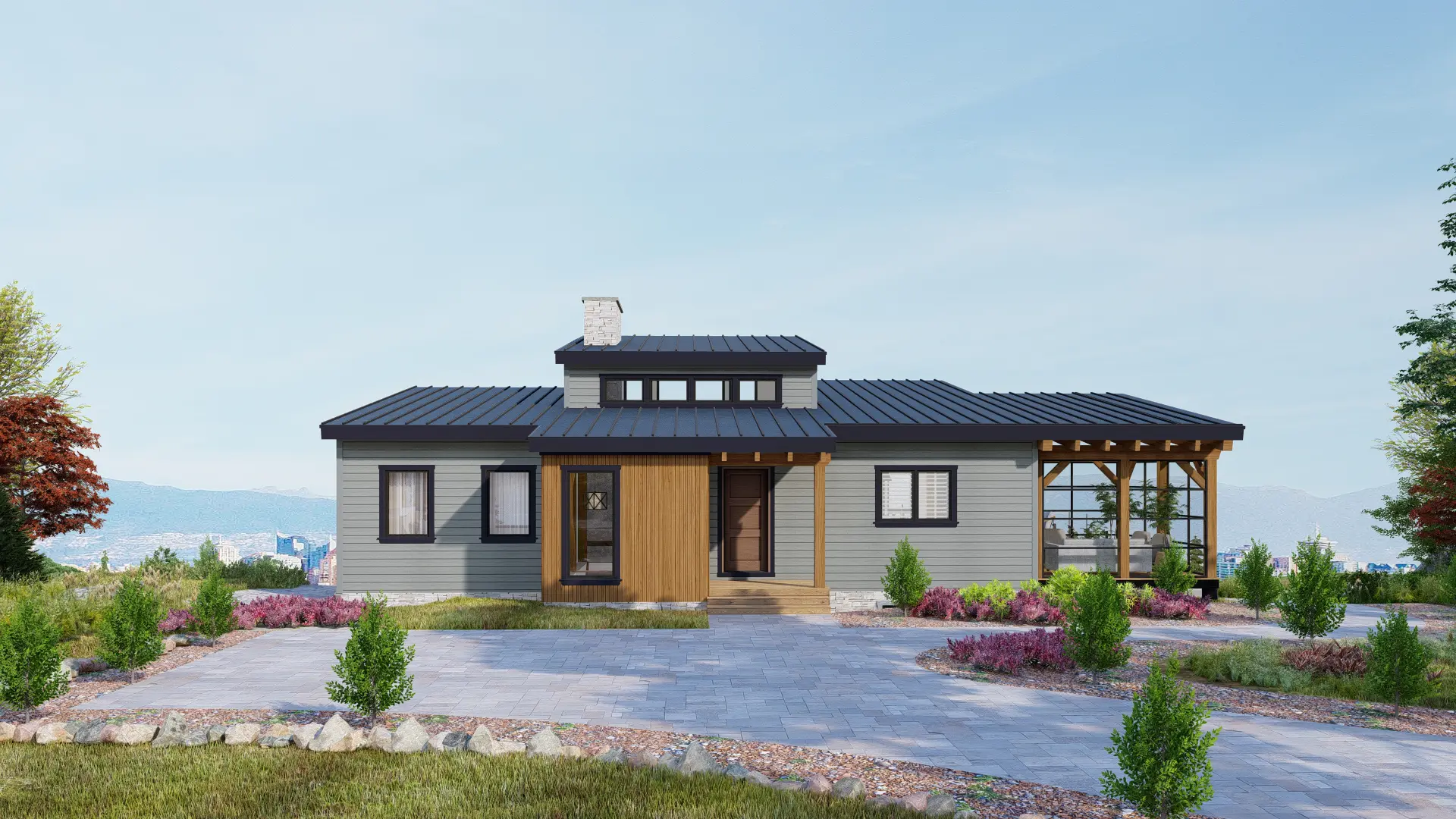 Normerica Timber Homes Timber Frame House Plan The Kershaw 3808 Exterior Front