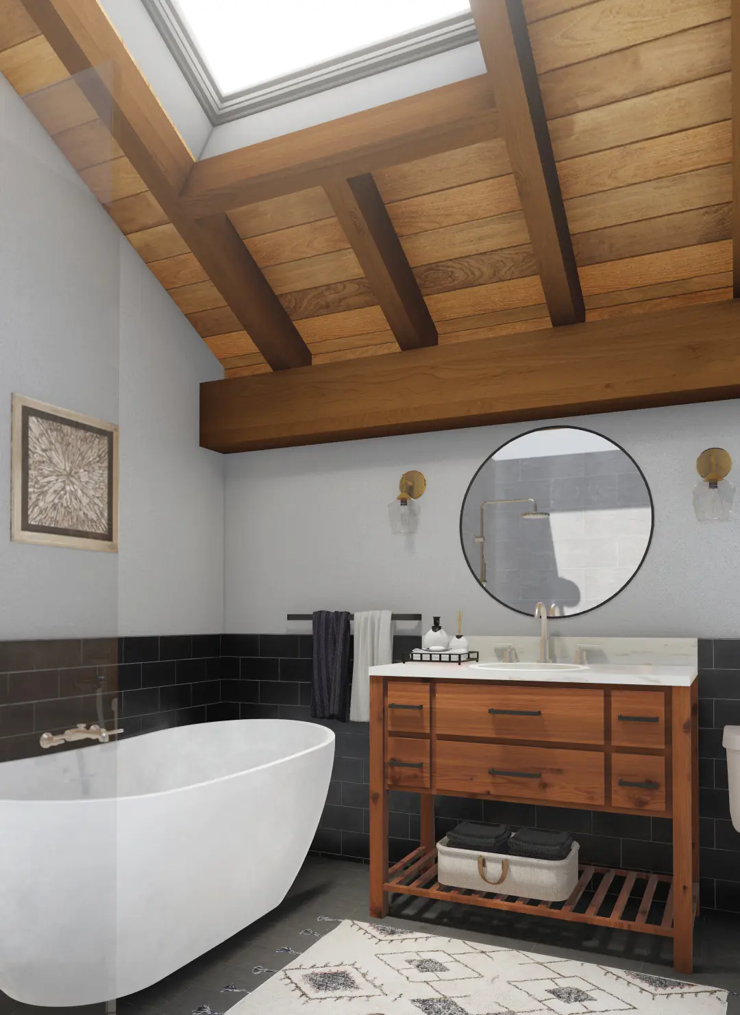 Scandinavian Cabin The Osler 4132 Interior Bathroom Normerica Timber Homes