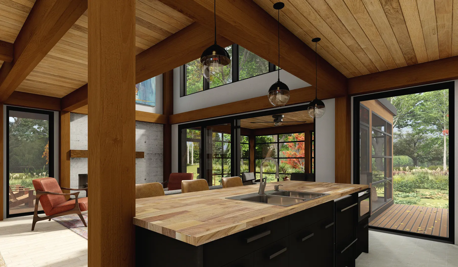 Scandinavian Cabin The Osler 4132 Interior Kitchen Normerica Timber Homes