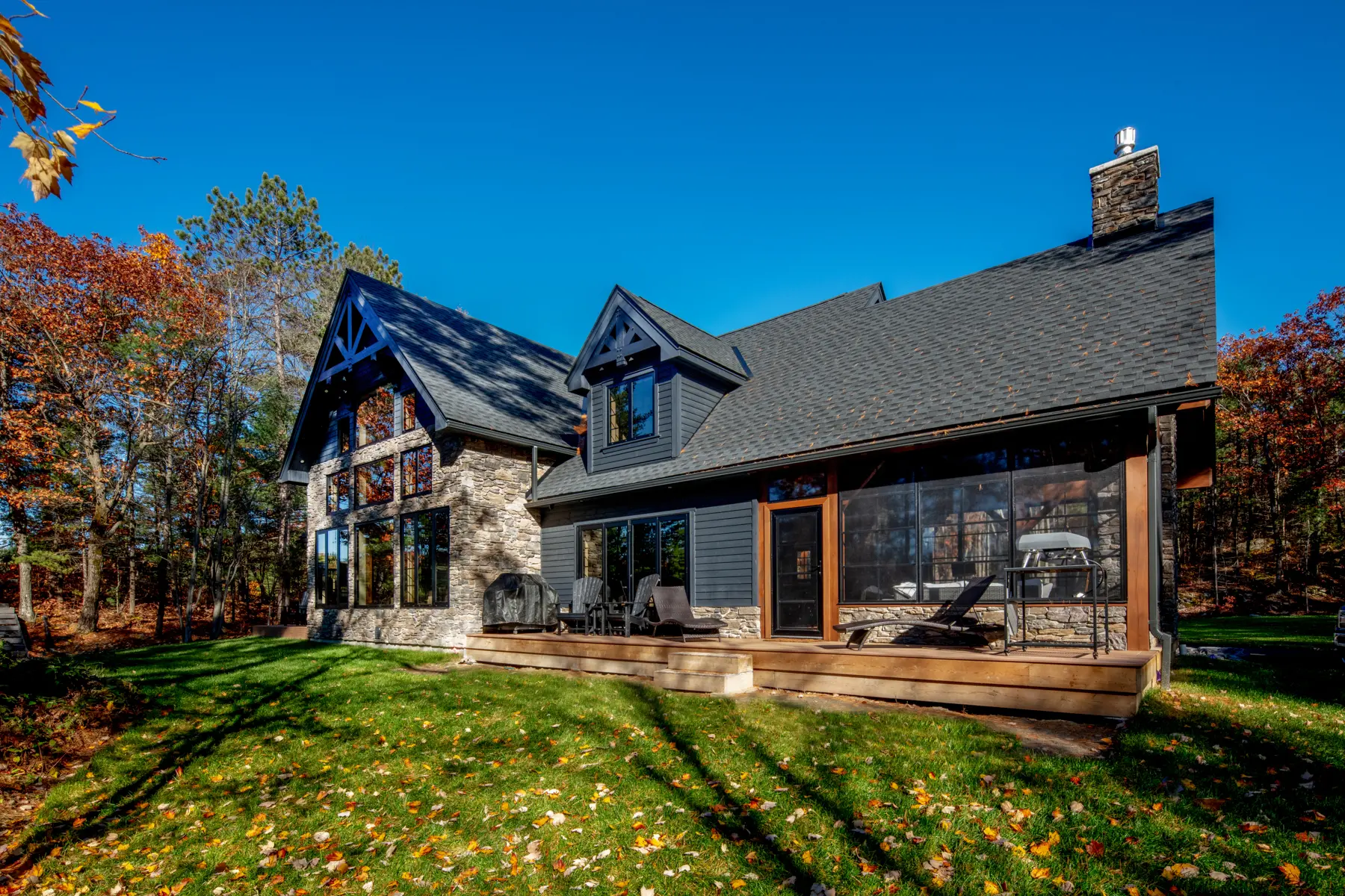 Traditional Lakeside Cottage Lakeside Escape Project Portfolio Exterior Back Porch Normerica Timber Homes