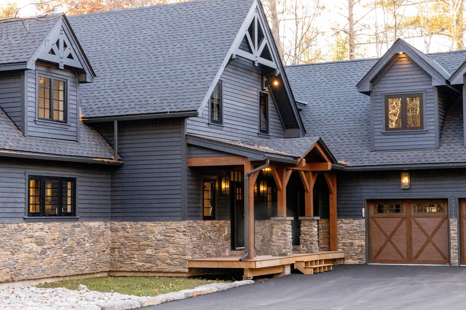 Traditional Lakeside Cottage Lakeside Escape Project Portfolio Exterior Front Porch Normerica Timber Homes