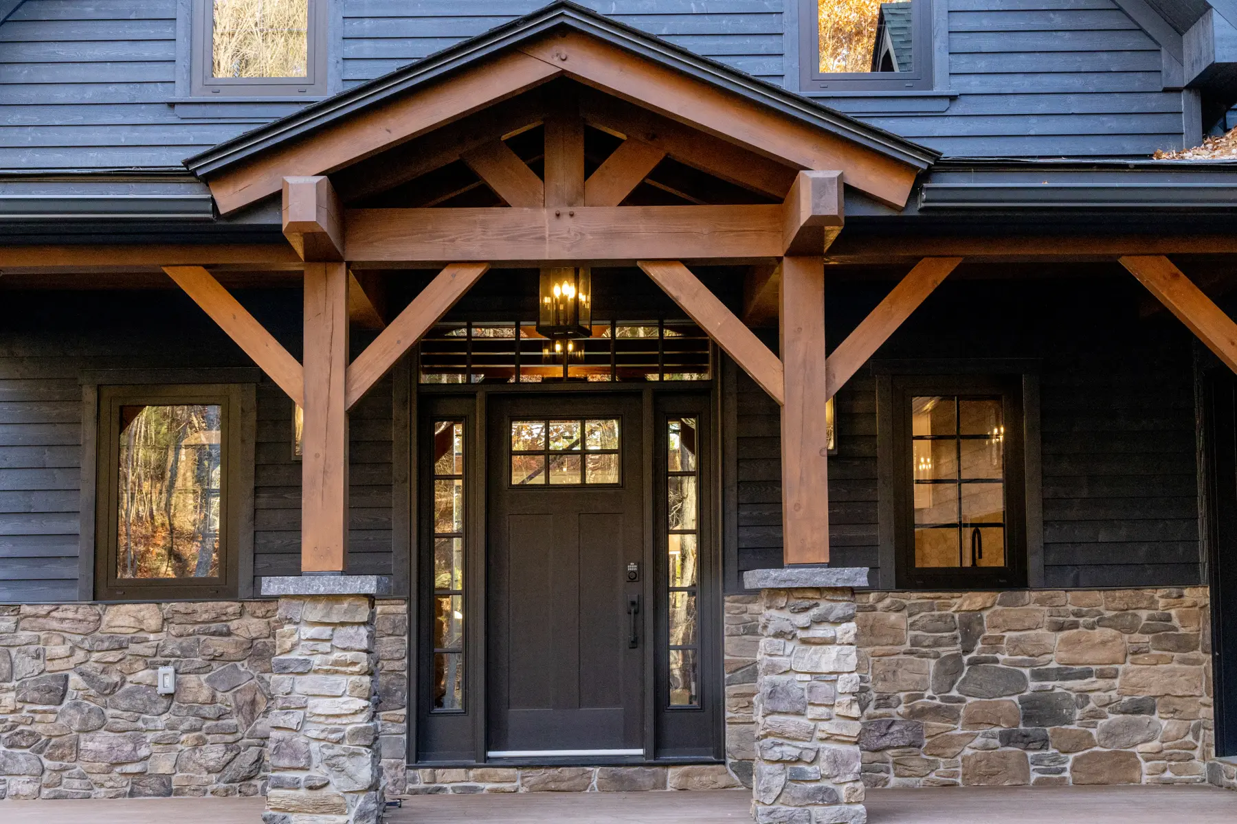Traditional Lakeside Cottage Lakeside Escape Project Portfolio Exterior Porch Normerica Timber Homes