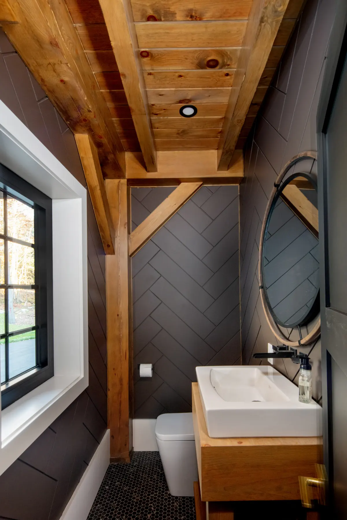 Traditional Lakeside Cottage Lakeside Escape Project Portfolio Interior Powder Room Normerica Timber Homes