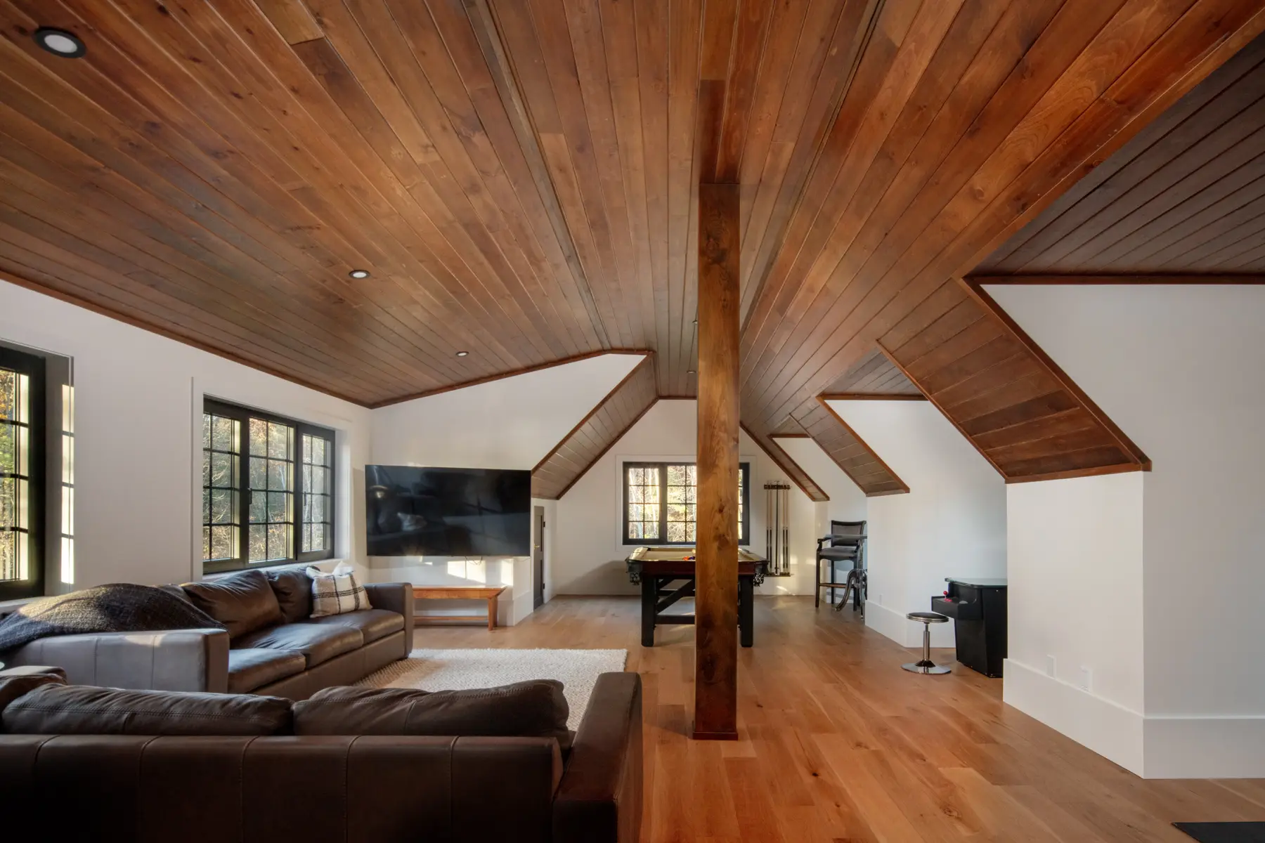 Traditional Lakeside Cottage Lakeside Escape Project Portfolio Interior Recreation Room Over Garage Normerica Timber Homes