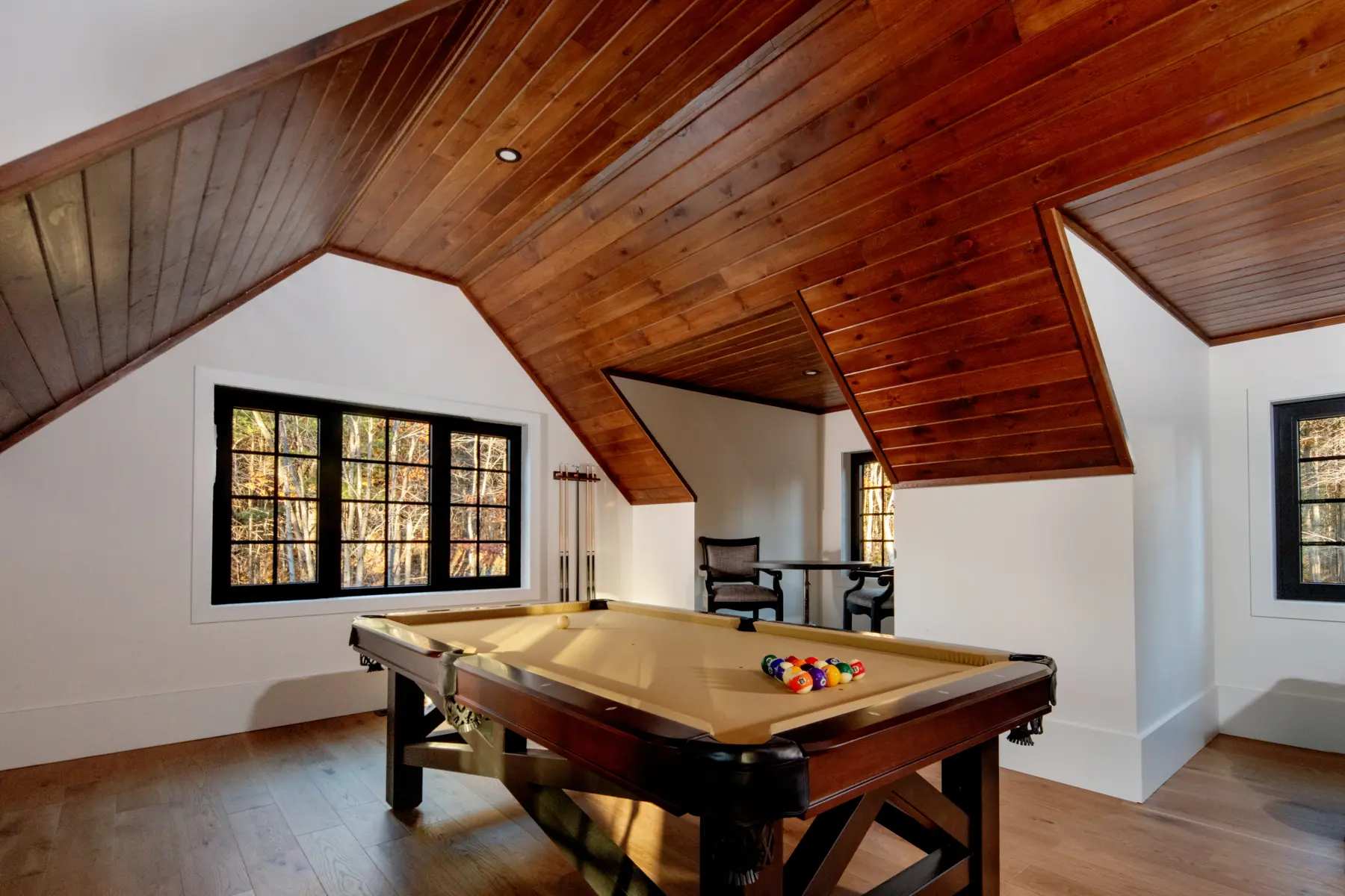 Traditional Lakeside Cottage Lakeside Escape Project Portfolio Interior Recreation Room Over Garage Pool Table Normerica Timber Homes