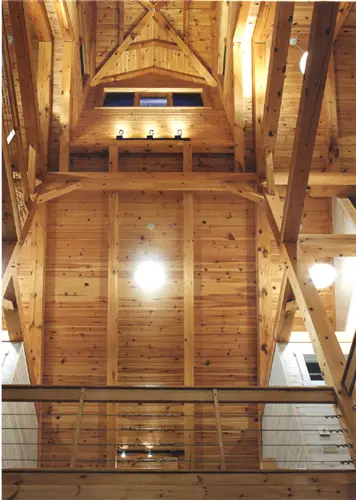 5 Normerica Timber Frames Architects Builders Collaboration Country House Vermont Red Barn Timber Ceiling