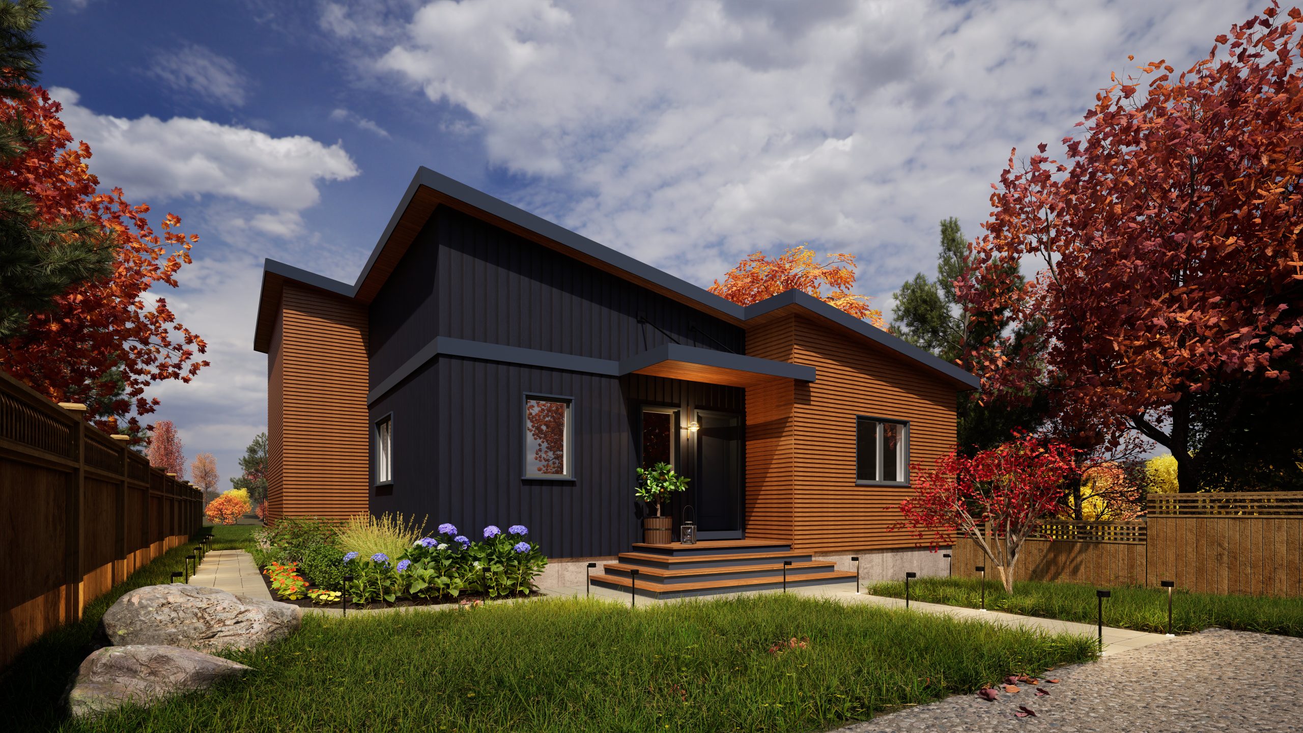 Energy Efficient House Plan The Lakeside 4140 Exterior Front Side Normerica Timber Homes