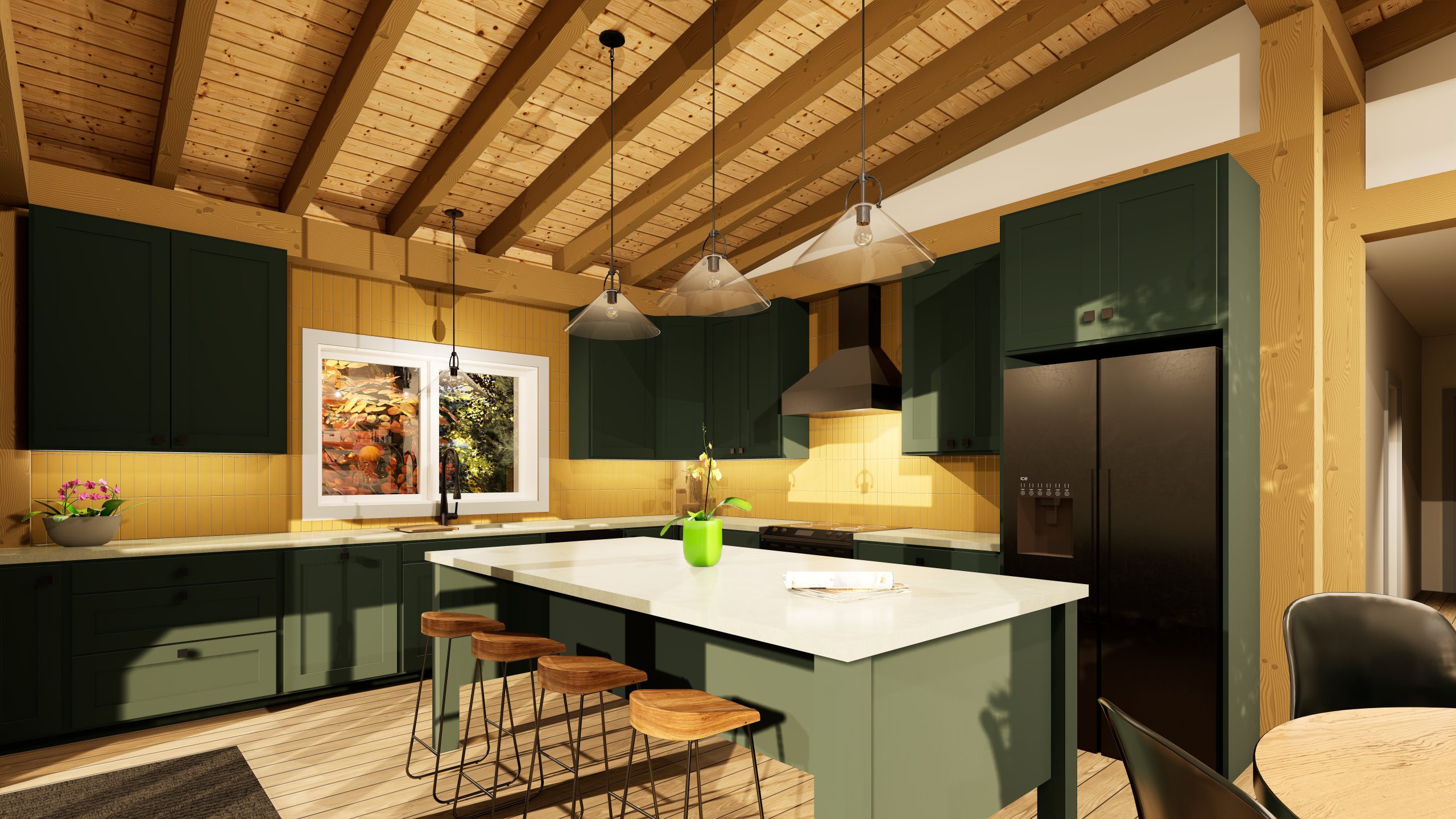 Energy Efficient House Plan The Lakeside 4140 Interior Kitchen Normerica Timber Homes