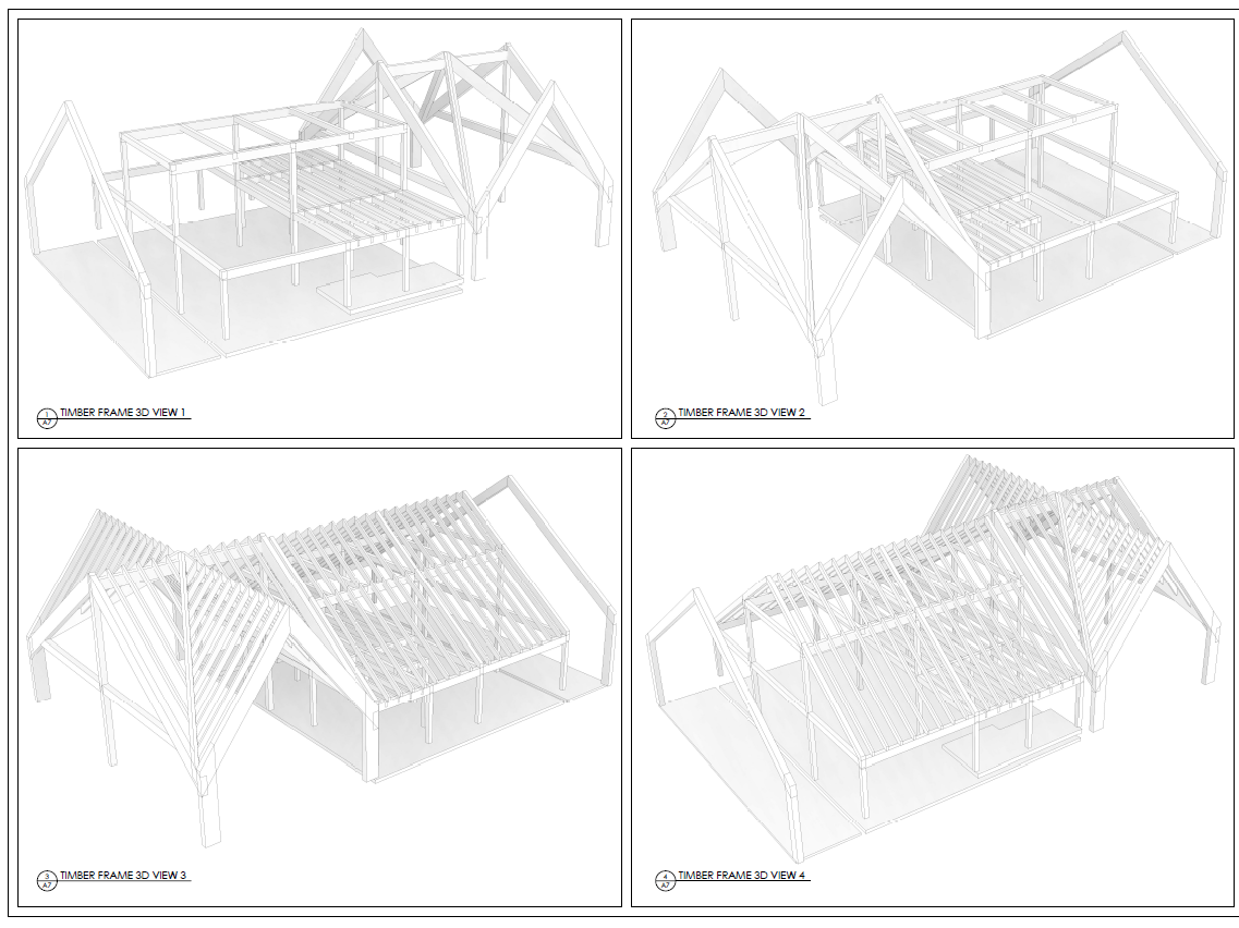 gateway to a rural getaway timber frame gatehouse normerica 3d blow apart sketches